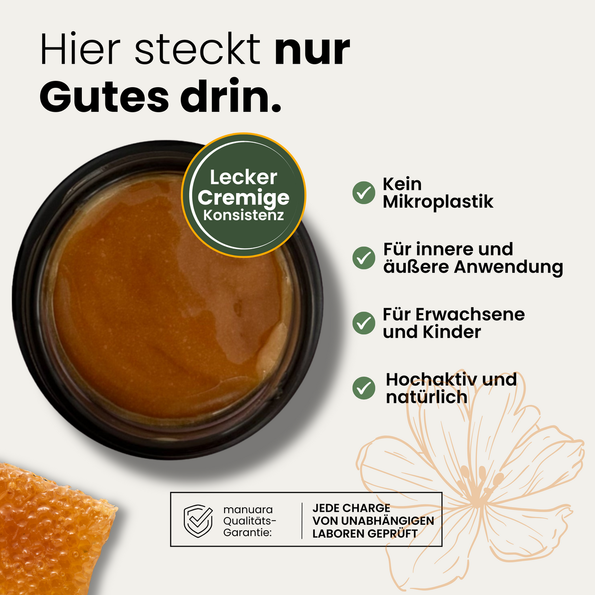 Premium Manuka-Honig MGO 250+ im lichtundurchlässigen Glas