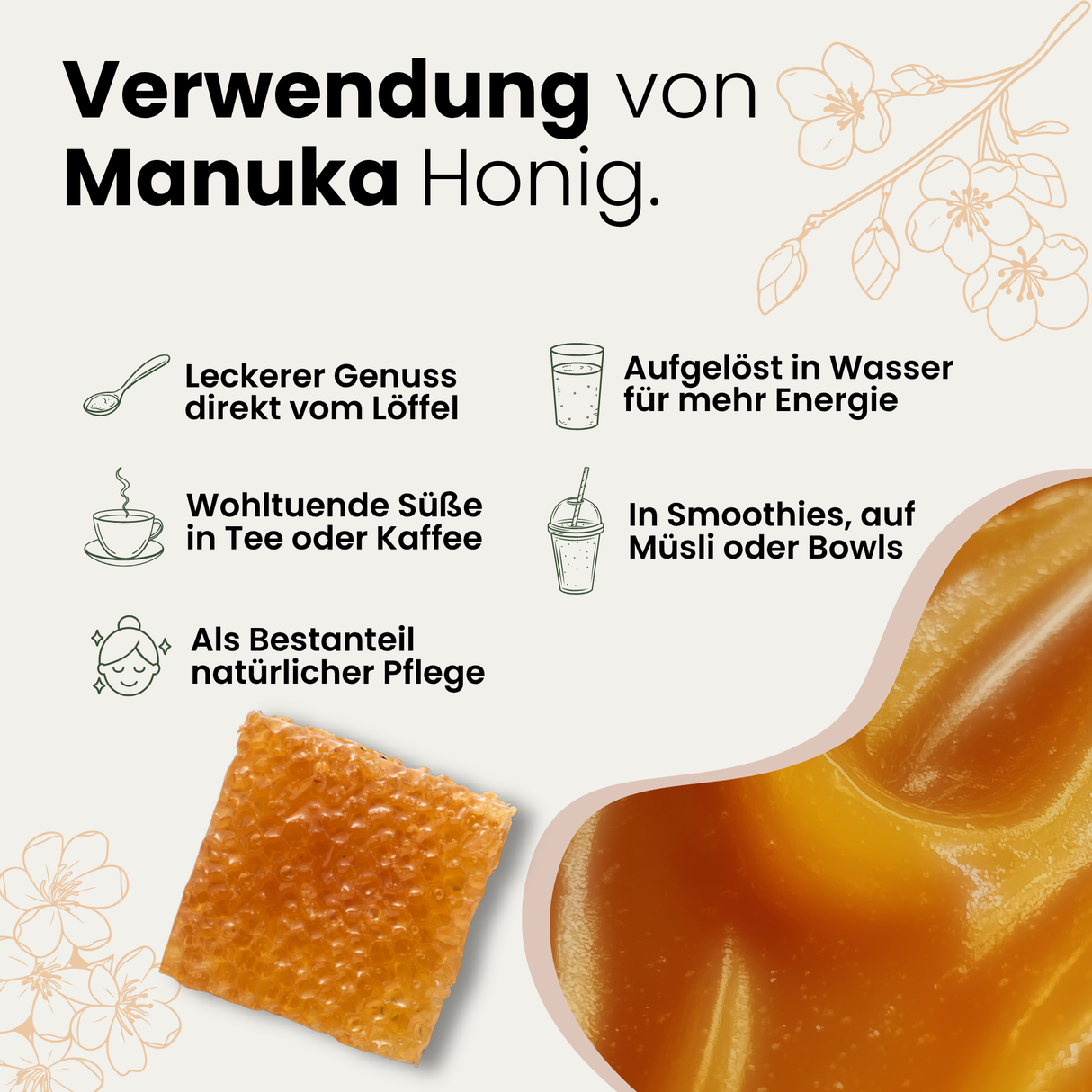 Premium Manuka-Honig MGO 400+ im lichtundurchlässigen Glas