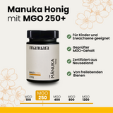 Premium Manuka-Honig MGO 250+ im lichtundurchlässigen Glas